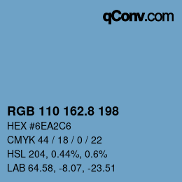 Color code: RGB 110 162.8 198 | qconv.com