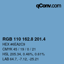 カラーコード: RGB 110 162.8 201.4 | qconv.com