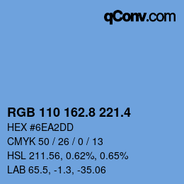 カラーコード: RGB 110 162.8 221.4 | qconv.com