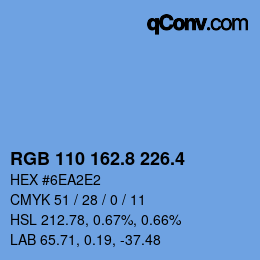 カラーコード: RGB 110 162.8 226.4 | qconv.com