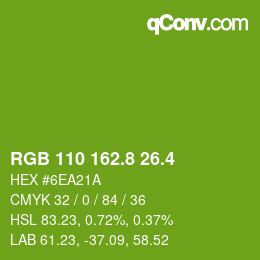 カラーコード: RGB 110 162.8 26.4 | qconv.com