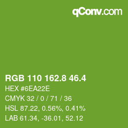 カラーコード: RGB 110 162.8 46.4 | qconv.com