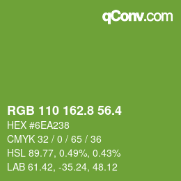 カラーコード: RGB 110 162.8 56.4 | qconv.com