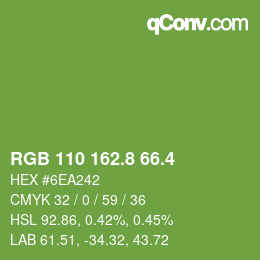 カラーコード: RGB 110 162.8 66.4 | qconv.com