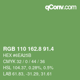 カラーコード: RGB 110 162.8 91.4 | qconv.com