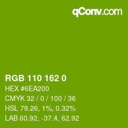 Color code: RGB 110 162 0 | qconv.com