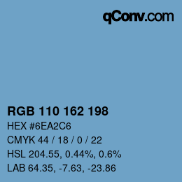 Color code: RGB 110 162 198 | qconv.com