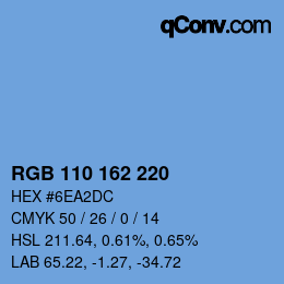 カラーコード: RGB 110 162 220 | qconv.com