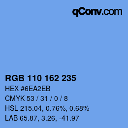 Color code: RGB 110 162 235 | qconv.com