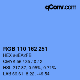Color code: RGB 110 162 251 | qconv.com