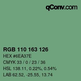カラーコード: RGB 110 163 126 | qconv.com