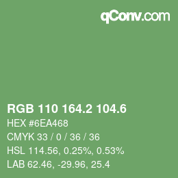カラーコード: RGB 110 164.2 104.6 | qconv.com