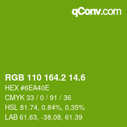 カラーコード: RGB 110 164.2 14.6 | qconv.com