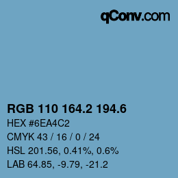 カラーコード: RGB 110 164.2 194.6 | qconv.com