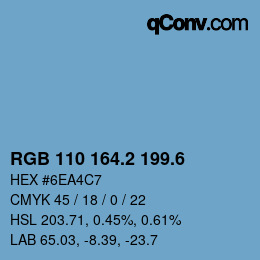 カラーコード: RGB 110 164.2 199.6 | qconv.com