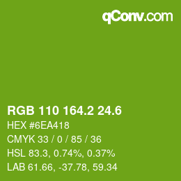 カラーコード: RGB 110 164.2 24.6 | qconv.com