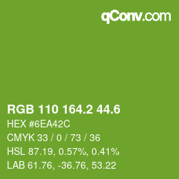 カラーコード: RGB 110 164.2 44.6 | qconv.com
