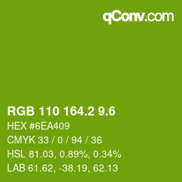カラーコード: RGB 110 164.2 9.6 | qconv.com