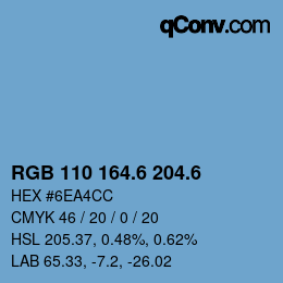 カラーコード: RGB 110 164.6 204.6 | qconv.com