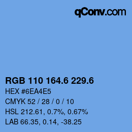 カラーコード: RGB 110 164.6 229.6 | qconv.com