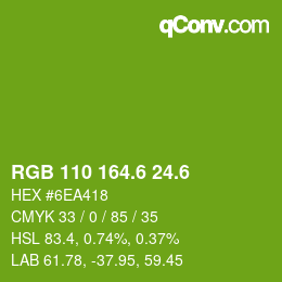 カラーコード: RGB 110 164.6 24.6 | qconv.com