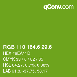 カラーコード: RGB 110 164.6 29.6 | qconv.com