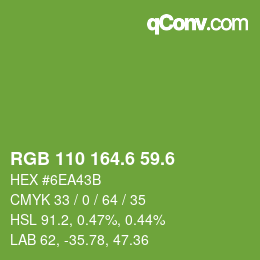 カラーコード: RGB 110 164.6 59.6 | qconv.com