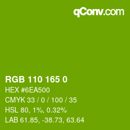Color code: RGB 110 165 0 | qconv.com
