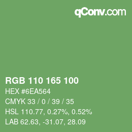 Color code: RGB 110 165 100 | qconv.com