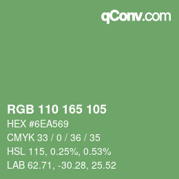 Farbcode: RGB 110 165 105 | qconv.com