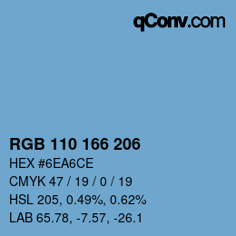 Farbcode: RGB 110 166 206 | qconv.com