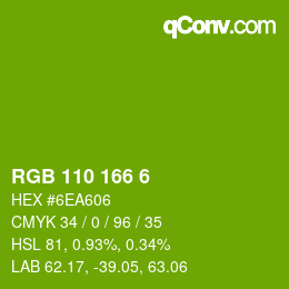 Color code: RGB 110 166 6 | qconv.com