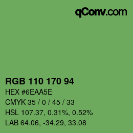 Color code: RGB 110 170 94 | qconv.com