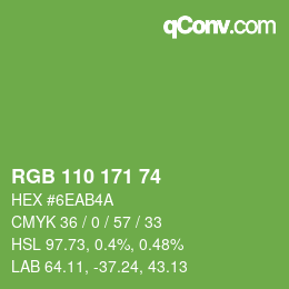 Farbcode: RGB 110 171 74 | qconv.com