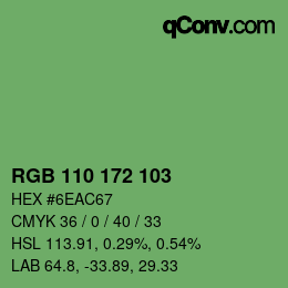 Color code: RGB 110 172 103 | qconv.com