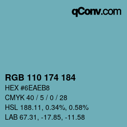 Color code: RGB 110 174 184 | qconv.com
