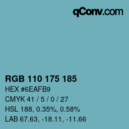 Código de color: RGB 110 175 185 | qconv.com