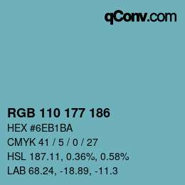 Color code: RGB 110 177 186 | qconv.com