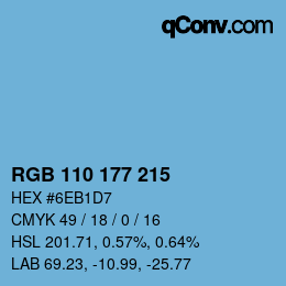 Color code: RGB 110 177 215 | qconv.com