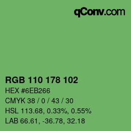 Farbcode: RGB 110 178 102 | qconv.com