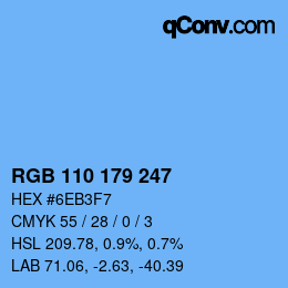 Color code: RGB 110 179 247 | qconv.com