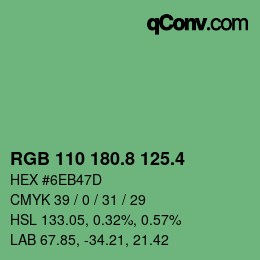 カラーコード: RGB 110 180.8 125.4 | qconv.com
