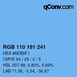 Color code: RGB 110 181 241 | qconv.com