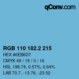 カラーコード: RGB 110 182.2 215 | qconv.com