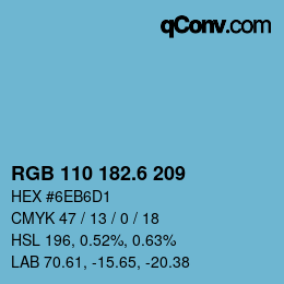 カラーコード: RGB 110 182.6 209 | qconv.com