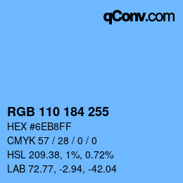 Código de color: RGB 110 184 255 | qconv.com