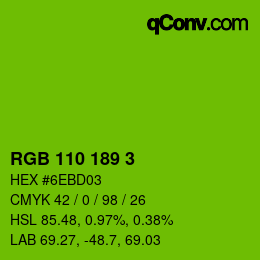 Color code: RGB 110 189 3 | qconv.com