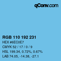 Color code: RGB 110 192 231 | qconv.com