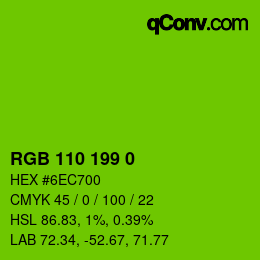 Color code: RGB 110 199 0 | qconv.com