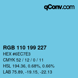 Color code: RGB 110 199 227 | qconv.com